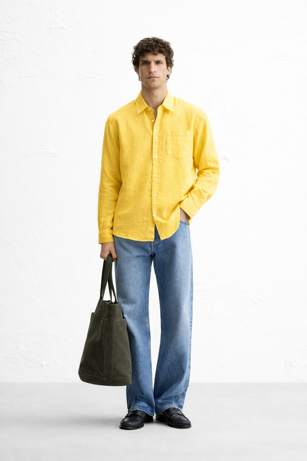 Yellow linen shirt