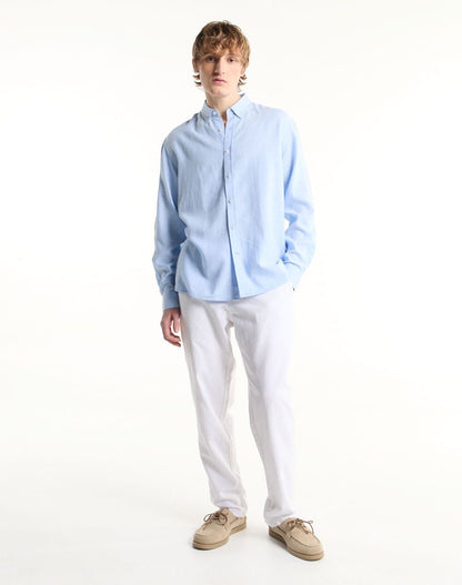 Sky blue linen shirt
