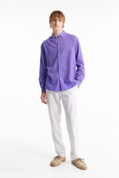 Purple linen shirt
