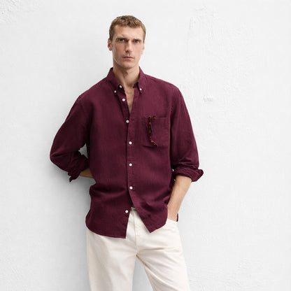 Maroon linen shirt