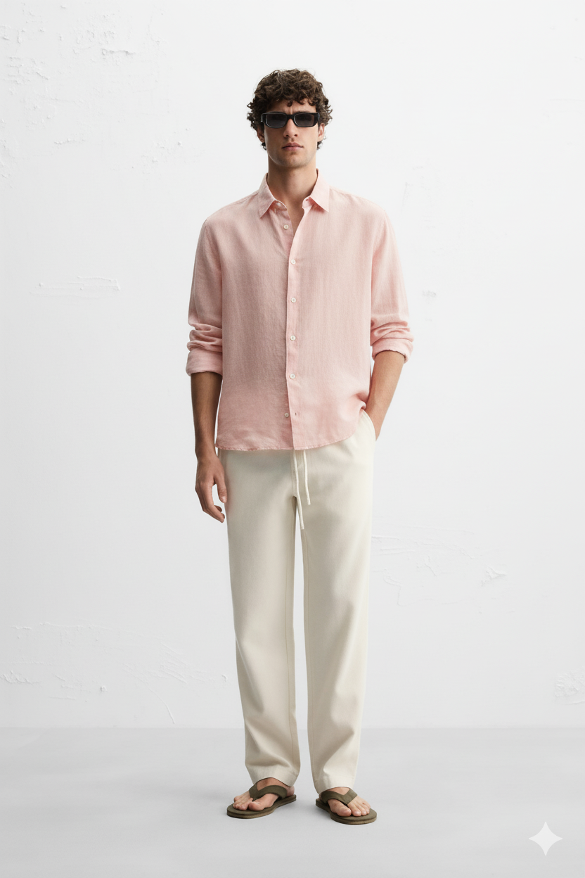 Light pink linen shirt
