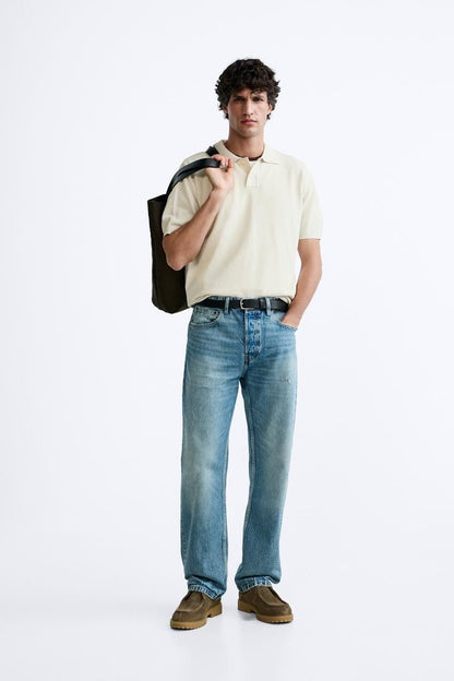 straight‑fit denim