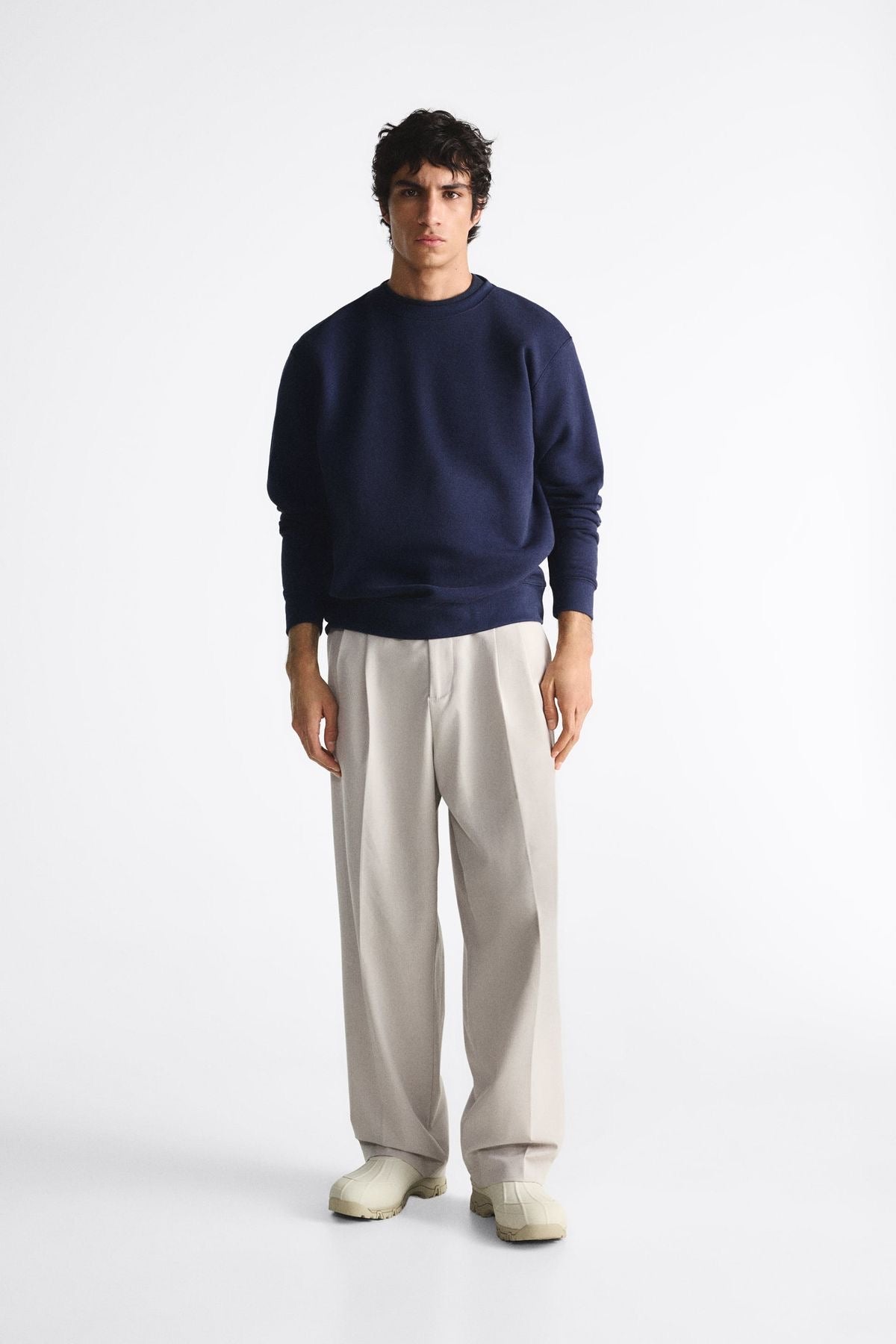 Navy blue crew neck T-shirt