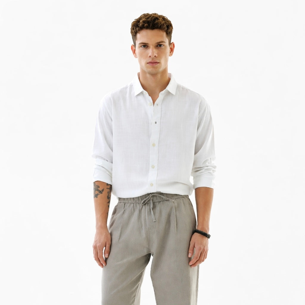 White linen shirt
